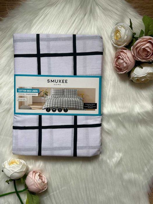 Nowa pościel bawełniana glamour 160x200 Smukee czarno biała