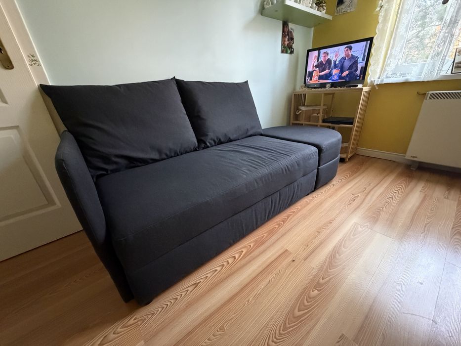 Sofa LINDÅKRA Sofa 2-osobowa, rozkładana, ciemnoszary