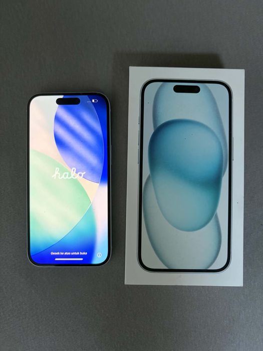 Iphone 15 bialy/niebieski 128gb