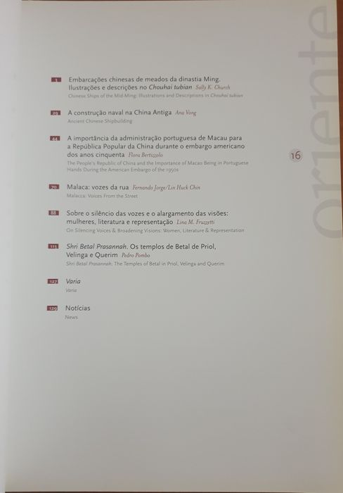 Revista Oriente n⁰ 16