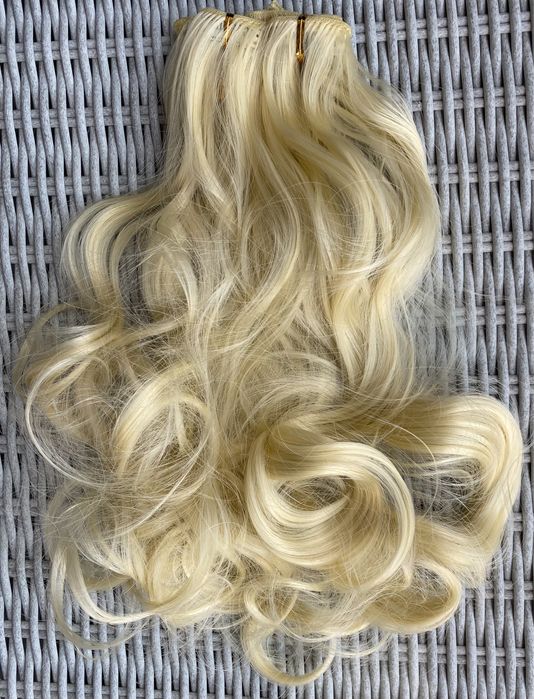 Premium Ultra włosy doczepiane, jasny blond, clip in 101.