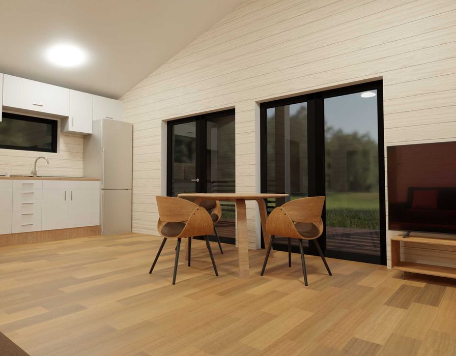 Модульний будинок 72м2 під ключ. Каркасний дім з терасою