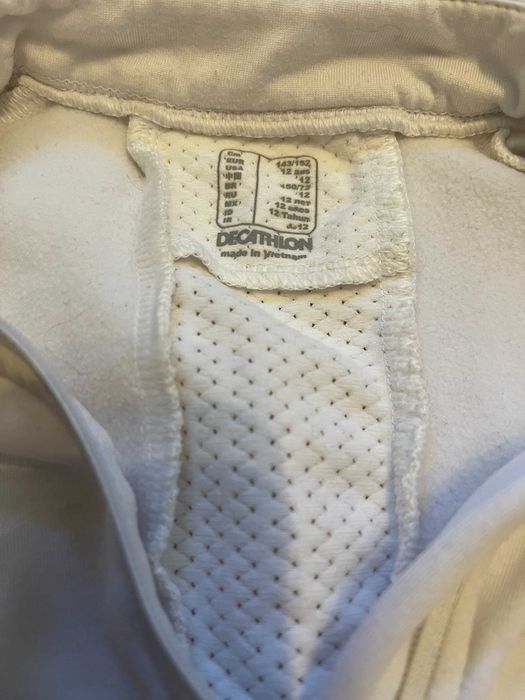 FOUGANZA Polo Quente Concurso Manga Comprida Equitação 12 anos Branco