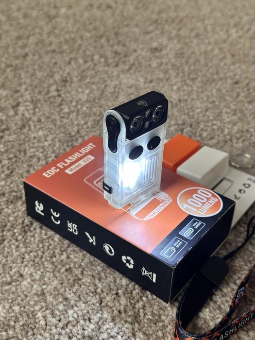 Ліхтар-брелок Boruit V20 повертається на 180° 1000 Лм IP67. Новий!