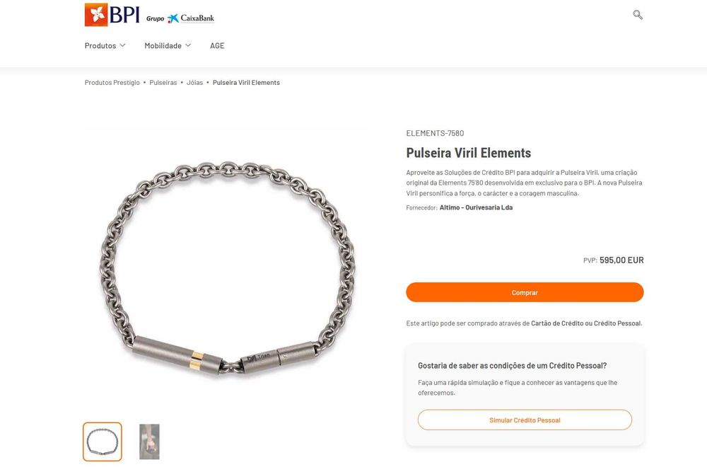 Pulseira Elements 75´80 em Titânio