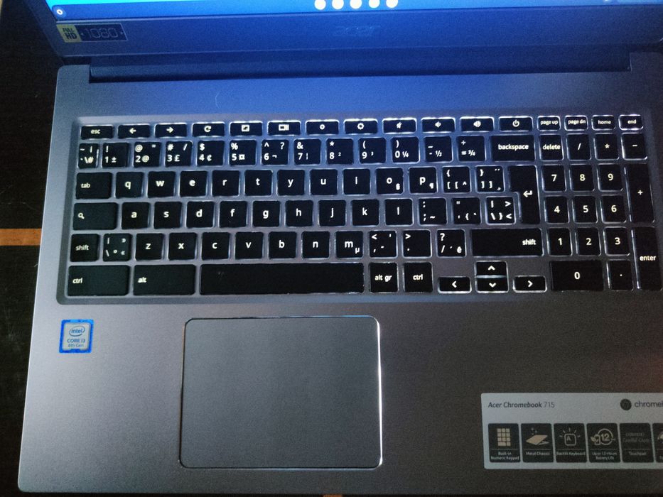 Laptop chromebook Acer 715 podśw klaw stan idealny