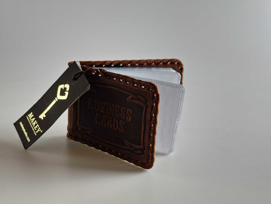 Визитница кожанная. Ручная работа. Макей.