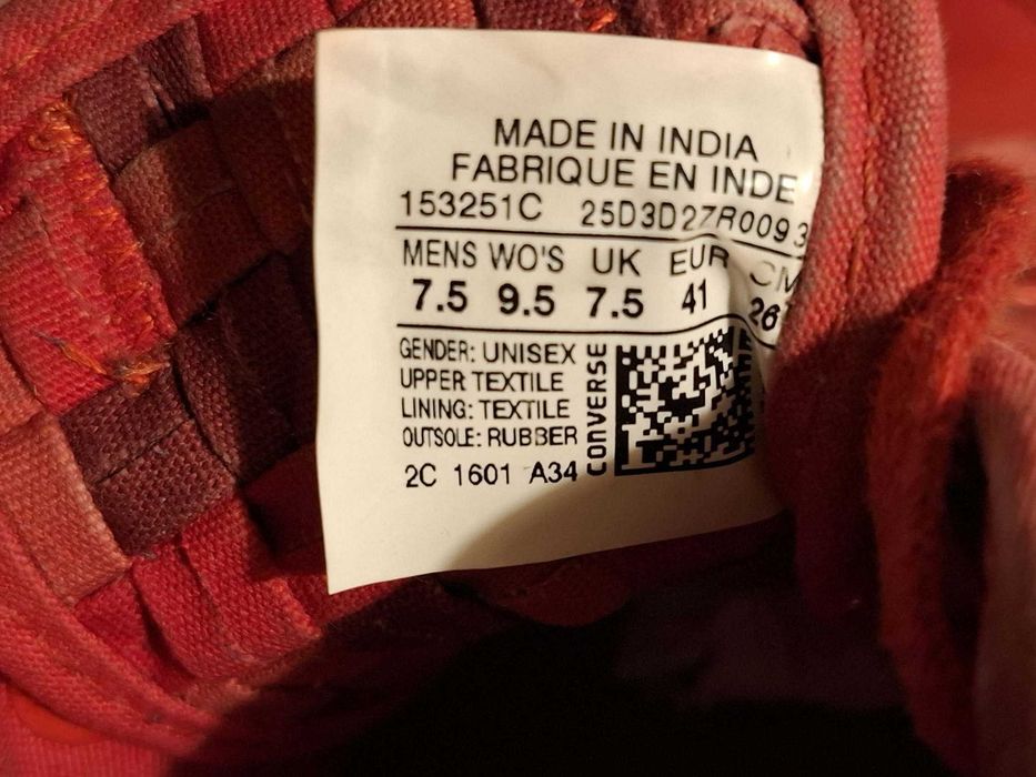 Trampki Converse 41 plecione Czerwone oryginalne używane