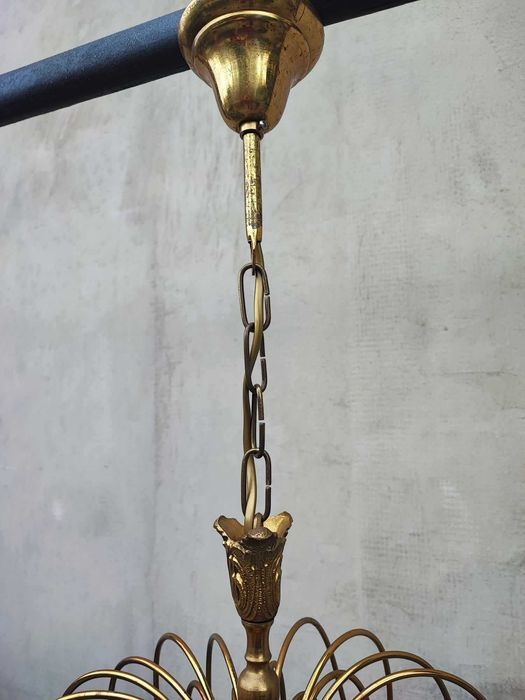 Żyrandol,Murano Massive,mosiężny,lata 70 ub.wieku