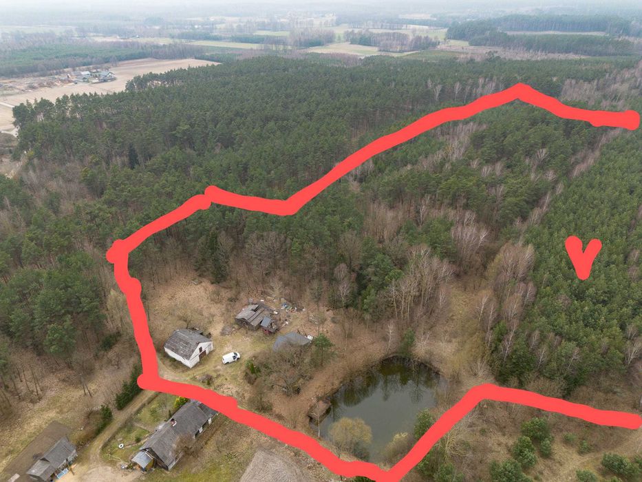 Działka rolno-leśna 7,12ha,siedlisko,staw,warunki zabudowy zagrodowo-produkcyjne