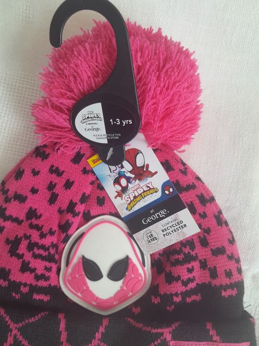 Нова зимова шапка Marwel Spider-Gwen (Ghost-Spider),1-3 роки