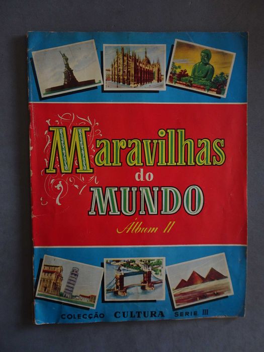 Caderneta de cromos Maravilhas do Mundo (faltam 11 cromos)