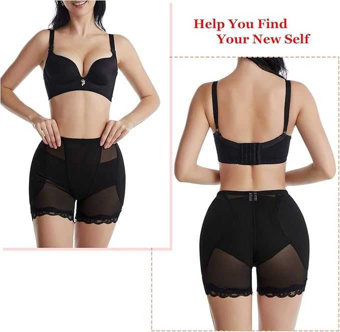 Damskie Majtki PUSH-UP FEOYA Bezszwowe Korygujące Czarne Rozmiar M