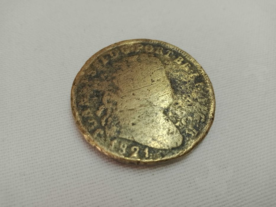 Moeda 40 reis patacos 1821 - cobre - coleção - rara