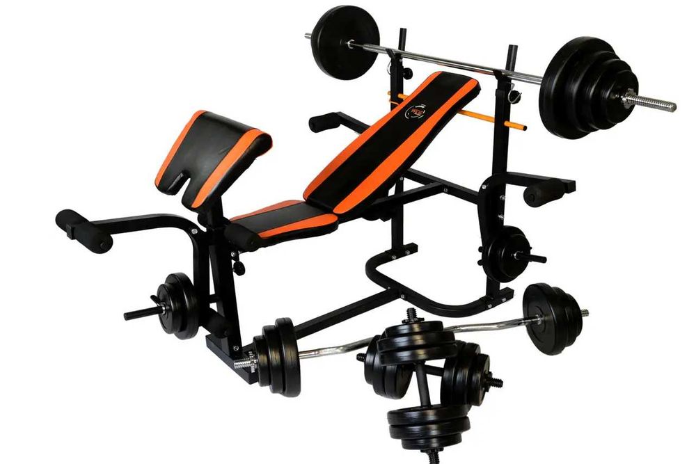 ‼️Скамья тренировочная‼+Скотта+Набор 60кг Штанга + Гантел‼️WCG 0020‼