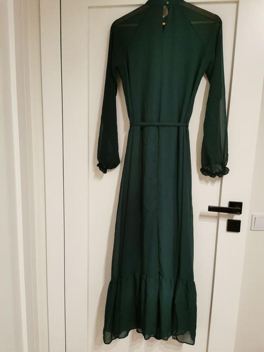 Długa sukienka suknia maxi butelkowa zieleń