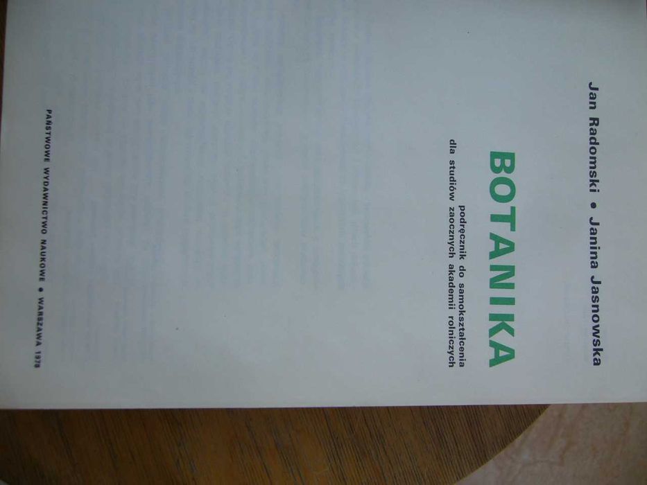 Botanika - Jan Radomski, Janina Jasnowska