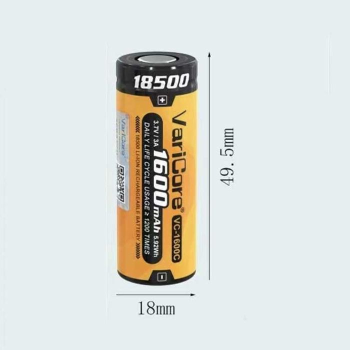 акумулятор 18500 Li-ion 3.7v VariCore 1600mAh
