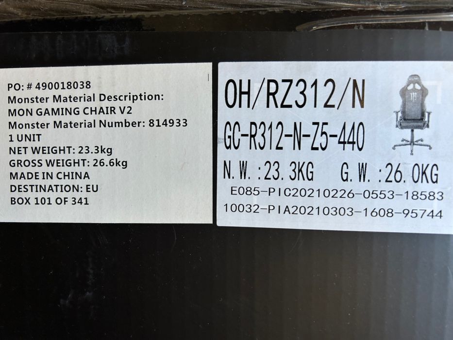 Cadeira Monster Gaming Chair V2 DXRacer