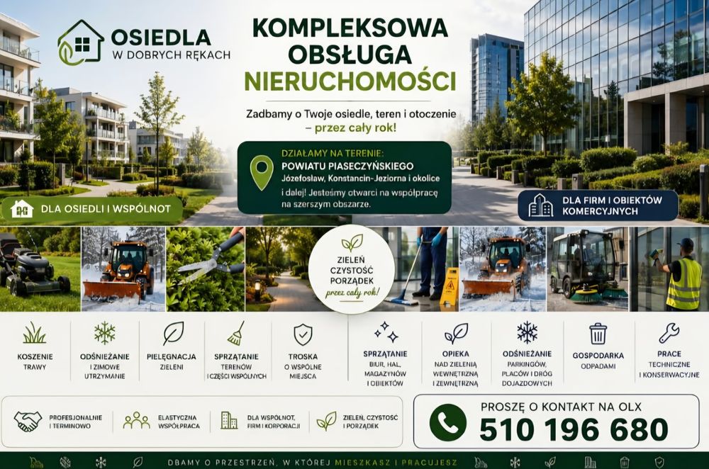Kompleksowa Obsługa Nieruchomości – Piaseczno i okolice | Zieleń, Czystość, Odśnieżanie, Sprzątanie