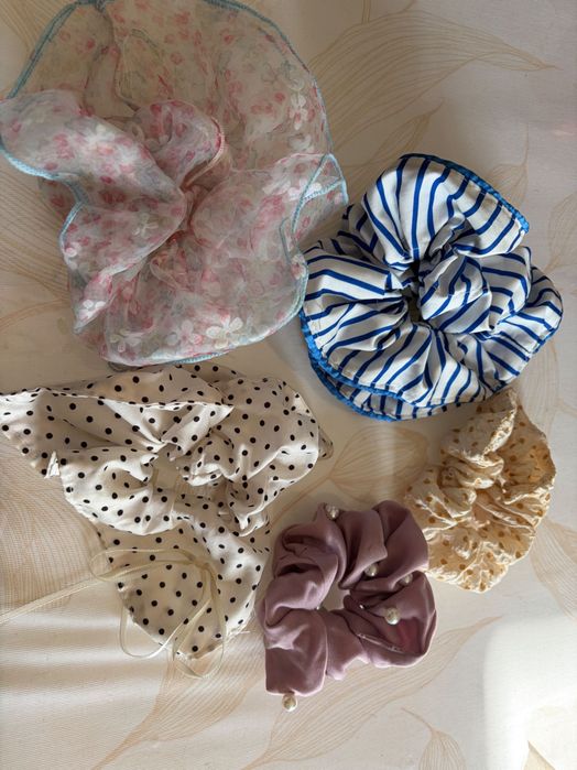 Gumki do włosów scrunchie – 20 zł za komplet