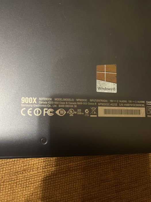 Laptop samsung  900x
