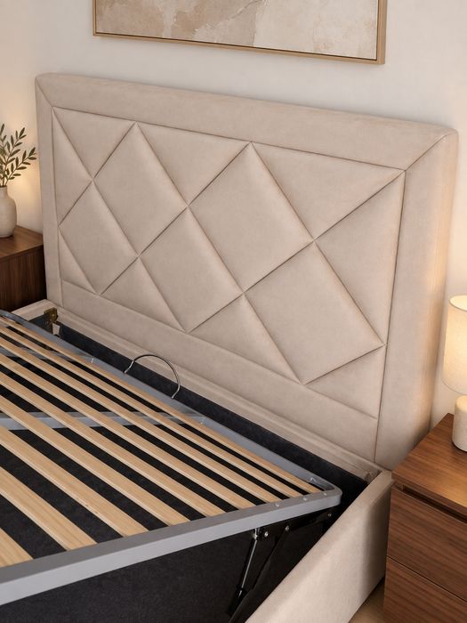 Cama Casal Estofada Losangulos