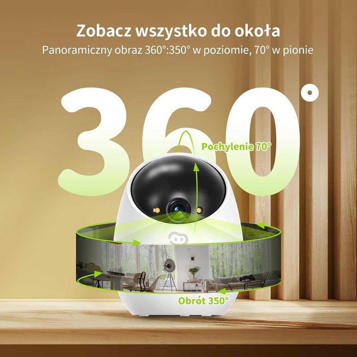 Wewnętrzna Kamera Bezpieczeństwa BEANS View D210 WiFi 1080P 360°