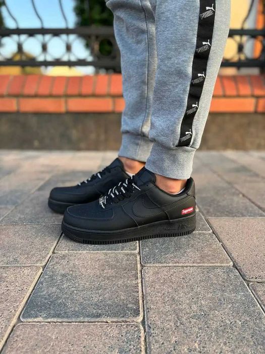 (БЕЗ ПЕРЕДОПЛАТИ)Nike Air Force 1 Low x Supreme Black Red найк аір фор