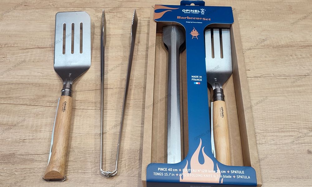 Opinel Boutique набір Франція гриль ніж лопатка щипці мангал барбекю