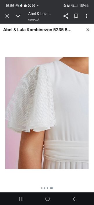 Kombinezon biały 146 Abel&Lula plisowany szerokie nogawki