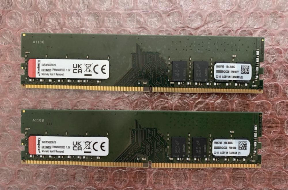 32GB(2x16GB) Pamięć Ram  Kingston ValueRAM, DDR4, 3200MHz, CL22 (KVR 32N22S8/16)