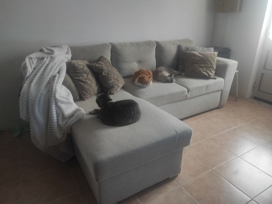 Sofá cama com chaise