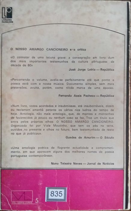 José Viale Moutinho	- - -		O Nosso Amargo Cancioneiro	- - - - -	Livro