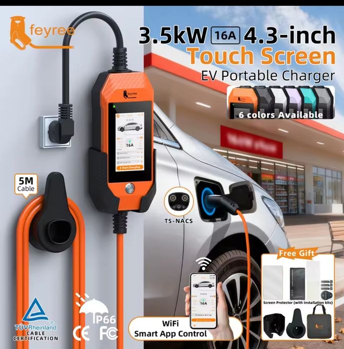 НОВИНКА‼️Feyree 16А Lion EV-Ultra Tesla Feyree 3,5 кВт 7квт  Lion EV-Ultra, Smart APP WiFi