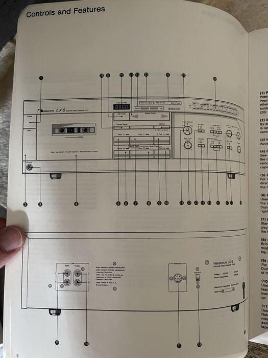 Nakamichi LX5 tape 3 head deck k7 (versão Americana)