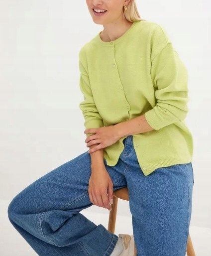 B.P.C sweter limonkowy rozpinany r.40/42