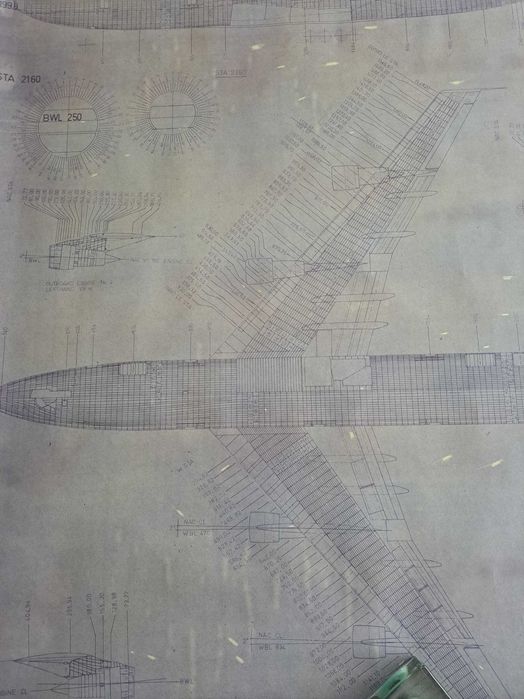 "Poster" Boeing 767 - Diagrama das Estações (1976) (Avião)