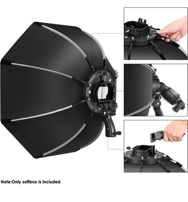 Softbox Octogonale LED 50cm Avec Support 150cm - Lumière Réglable 3000K-6500K - Pour Photo/Video/Streaming - 2