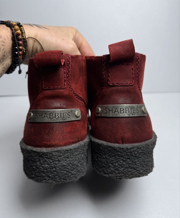 Shabbies Amsterdam bordowe botki r.40 wkł:25,5 cm skóra zamszowa