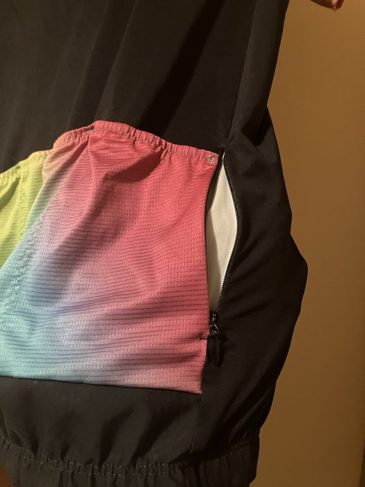 Raso Trofeo gradient tęcza strój kolarski koszulka spodenki bibs M