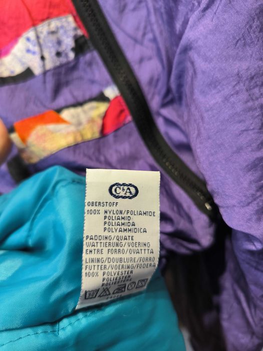 Vintage Kurtka Damska Parka Kolorowa Wzorki Zimowa