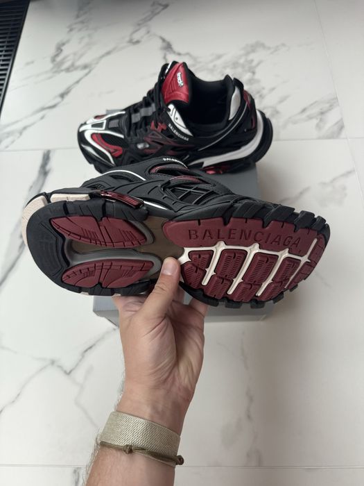 (36-45) Топові кросівки Balenciaga Track 2.0 Black/Red беленсіага