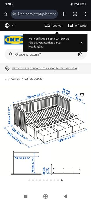 Cama dupla Ikea Hemnes