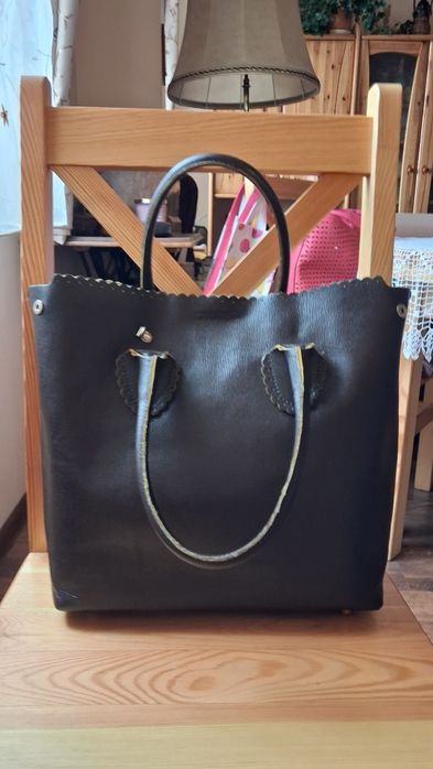 Brązowa torebka ze skóry