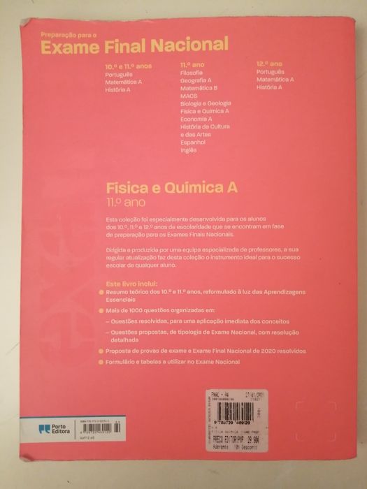 Livro de preparação para exame de  Fisica e Quimica A 11ºano