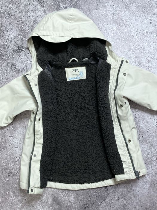 Детская 3-4 года теплая курточка парка Zara курточка на флисе дождевик