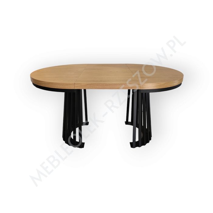 Stół okrągły rozkladany koło lamele metal loft pająk podstawa