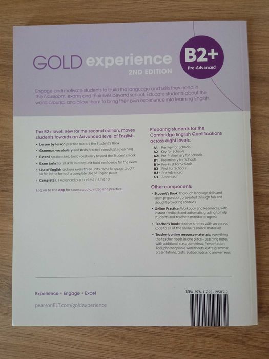 Gold experience b2+ pre advanced workbook Książka do Angielskiego M