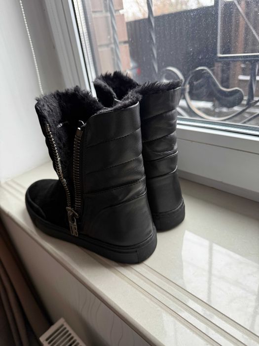 Зимние черные меховые сопоги сапожки ботинки dirk bikkembergs 38